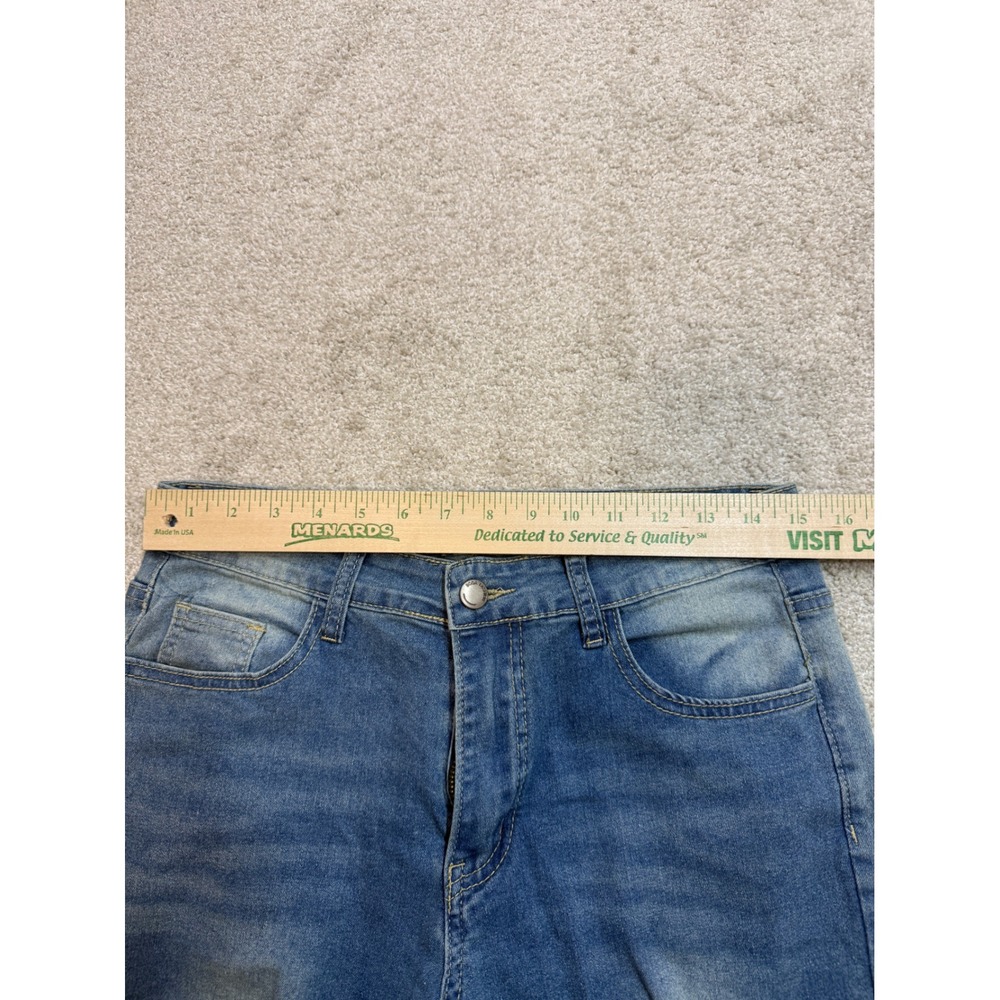 American Flag Flare Jeans Distressed Bell Bottom Denim Blue Patriotic 30x31 - Picture 4 of 5